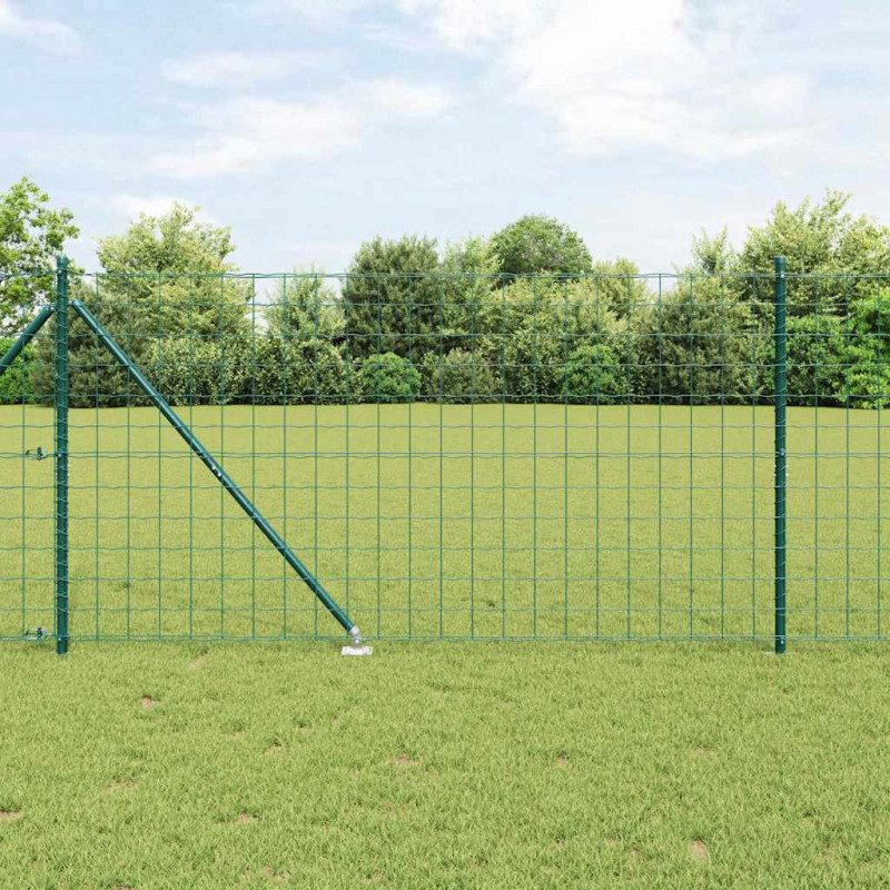 Ogrodzenie z słupkiem Zielony 1,4 x 10 m Stal i PVC