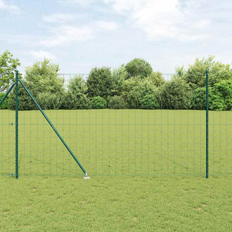 Ogrodzenie z słupkiem Zielony 1,5 x 10 m Stal