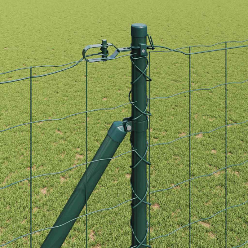 Ogrodzenie z słupkiem Zielony 1,6 x 10 m Stal i PVC