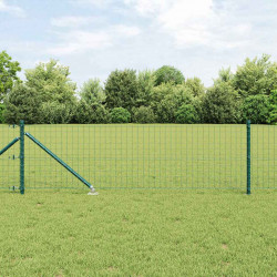Ogrodzenie z słupkiem Zielony 0,8 x 25 m Stal i PVC