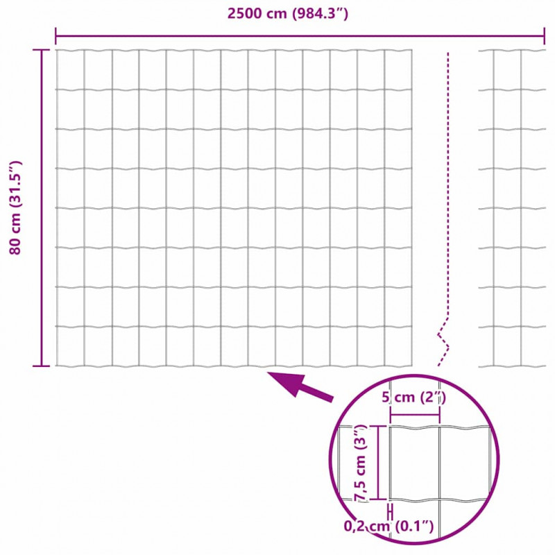 Ogrodzenie z słupkiem Zielony 0,8 x 25 m Stal i PVC