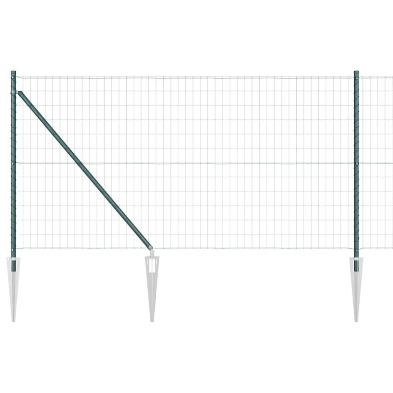 Ogrodzenie z słupkiem Zielony 1 x 25 m Stal i PVC