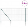 Ogrodzenie z słupkiem Zielony 1,2 x 25 m Stal i PVC