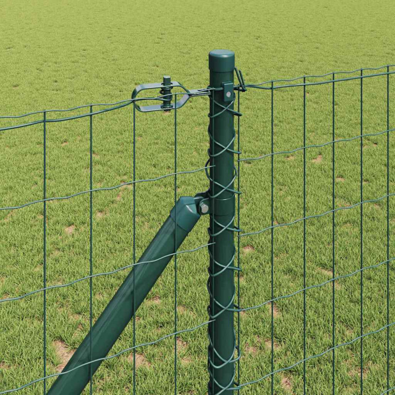 Ogrodzenie z słupkiem Zielony 1,2 x 25 m Stal i PVC
