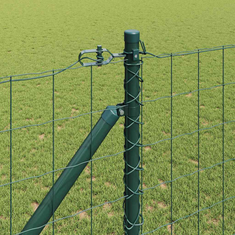 Ogrodzenie z słupkiem Zielony 1 x 25 m Stal i PVC