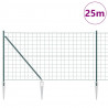 Ogrodzenie z słupkiem Zielony 1 x 25 m Stal