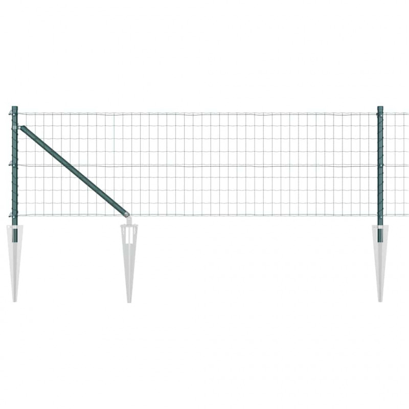 Ogrodzenie z słupkiem Zielony 0,4 x 50 m Stal i PVC