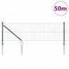 Ogrodzenie z słupkiem Zielony 0,4 x 50 m Stal i PVC