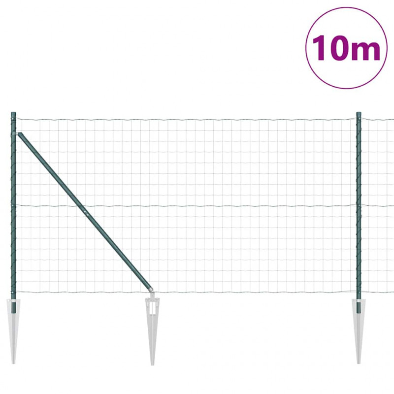 Ogrodzenie z słupkiem Zielony 1,4 x 10 m Stal i PVC