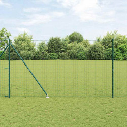 Ogrodzenie z słupkiem Zielony 1,6 x 10 m Stal i PVC
