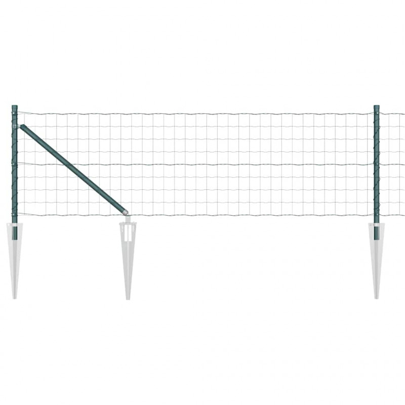 Ogrodzenie z słupkiem Zielony 0,6 x 25 m Stal i PVC