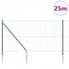 Ogrodzenie z słupkiem Zielony 1 x 25 m Stal