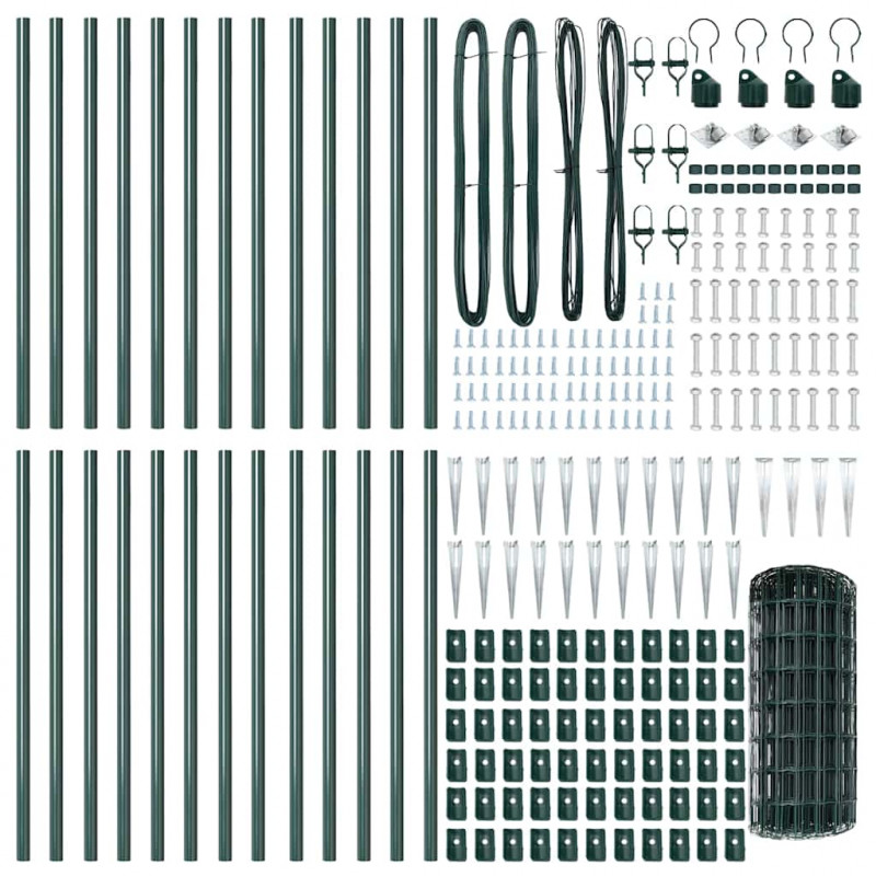 Ogrodzenie z słupkiem Zielony 0,6 x 50 m Stal i PVC