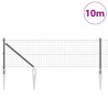 Ogrodzenie z słupkiem Szary 0,8 x 10 m Stal i PVC