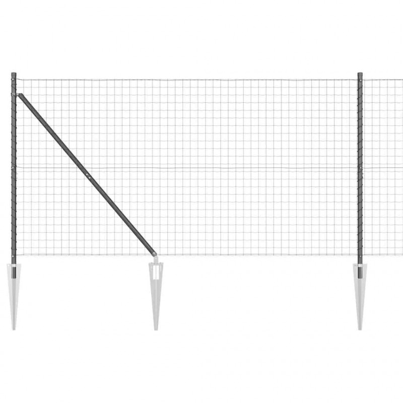 Ogrodzenie z słupkiem Szary 1,2 x 10 m Stal i PVC