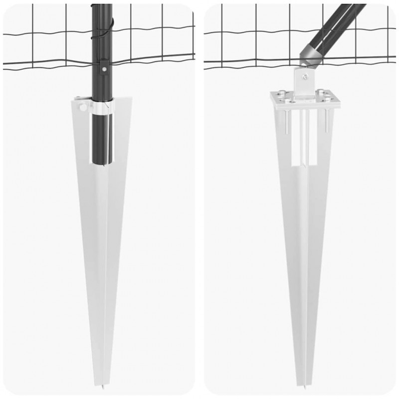 Ogrodzenie z słupkiem Szary 1,2 x 10 m Stal i PVC