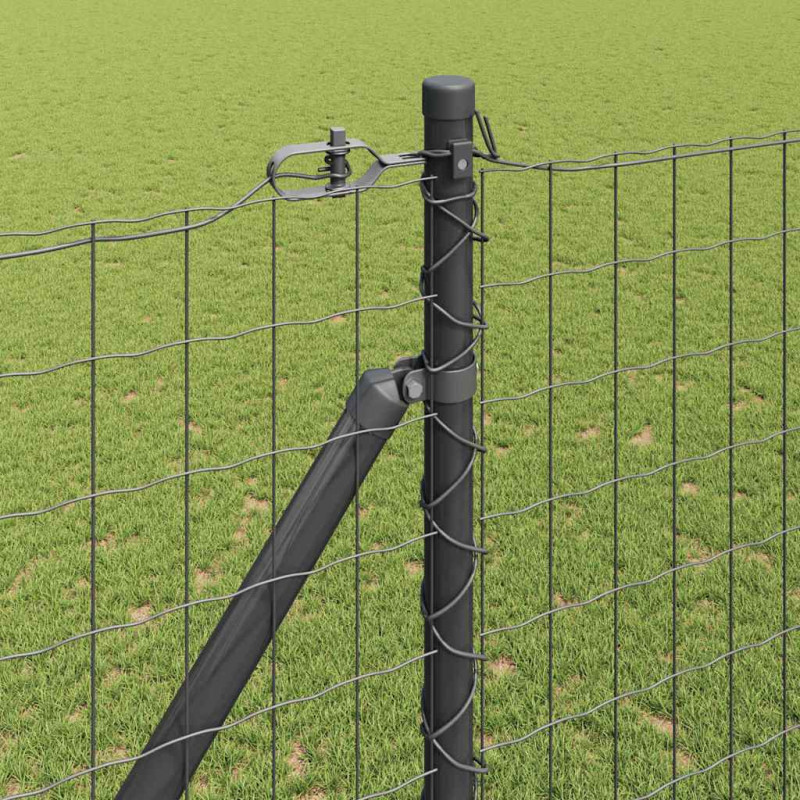 Ogrodzenie z słupkiem Szary 1,6 x 10 m Stal i PVC