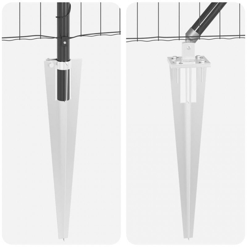 Ogrodzenie z słupkiem Szary 0,6 x 10 m Stal i PVC