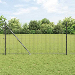 Ogrodzenie z słupkiem Szary 1 x 10 m Stal i PVC