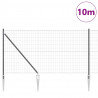 Ogrodzenie z słupkiem Szary 1 x 10 m Stal i PVC