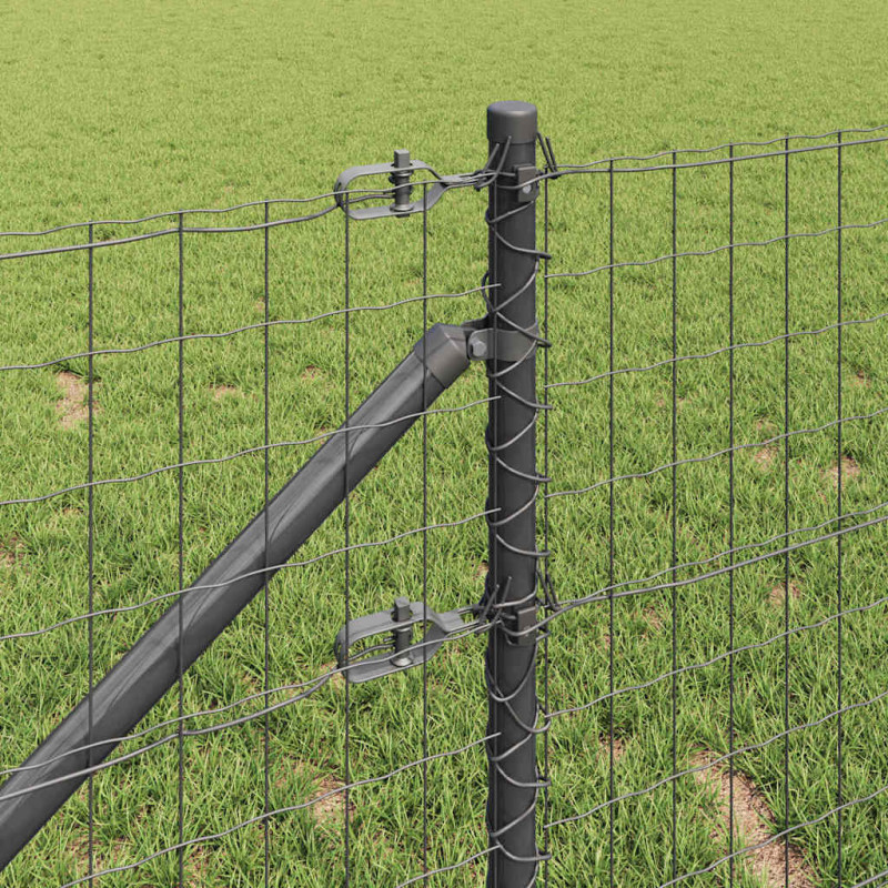 Ogrodzenie z słupkiem Szary 1 x 10 m Stal i PVC