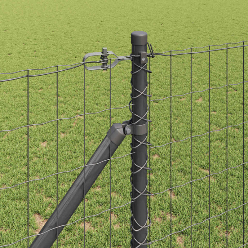 Ogrodzenie z słupkiem Szary 1,4 x 10 m Stal i PVC