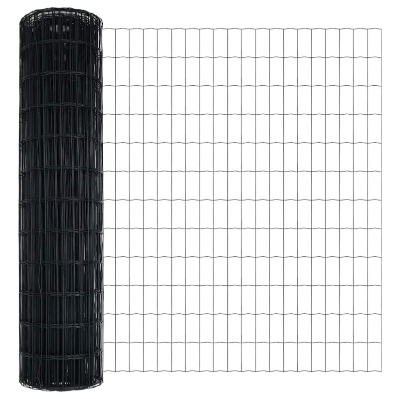 Ogrodzenie z słupkiem Szary 1,4 x 10 m Stal i PVC