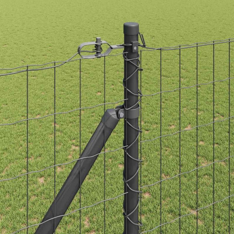Ogrodzenie z słupkiem Szary 1,5 x 10 m Stal i PVC