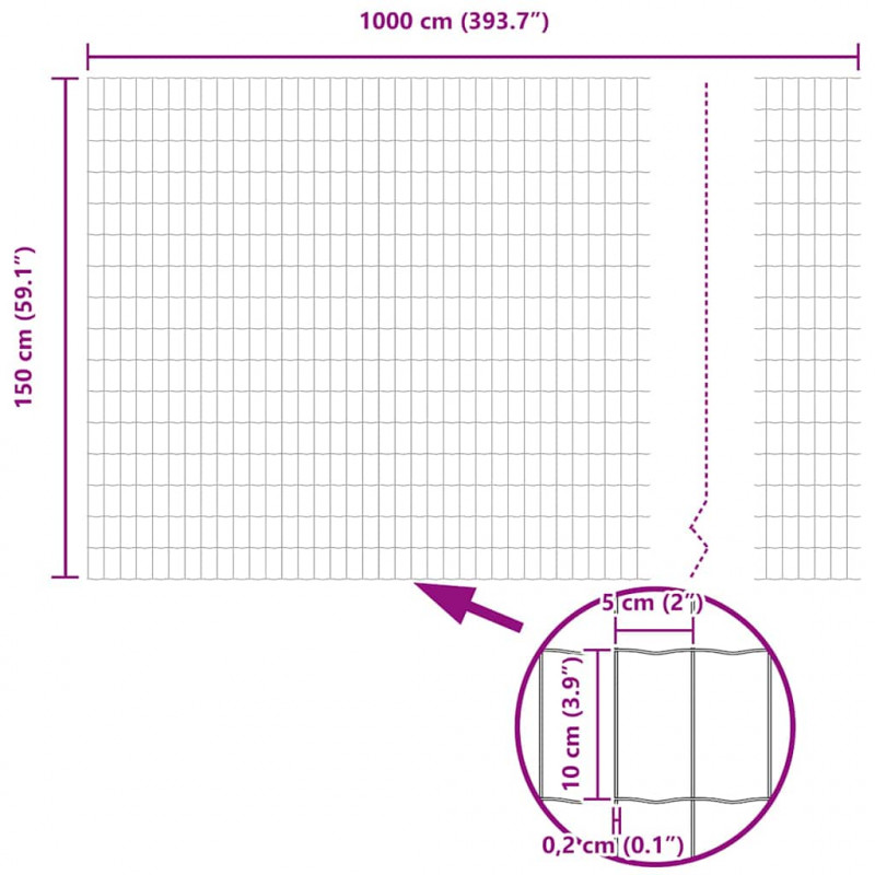 Ogrodzenie z słupkiem Szary 1,5 x 10 m Stal i PVC