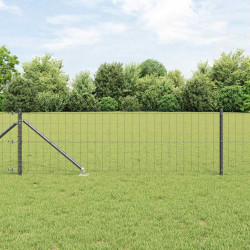 Ogrodzenie z słupkiem Szary 0,8 x 10 m Stal i PVC