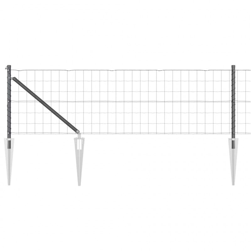 Ogrodzenie z słupkiem Szary 0,8 x 10 m Stal i PVC