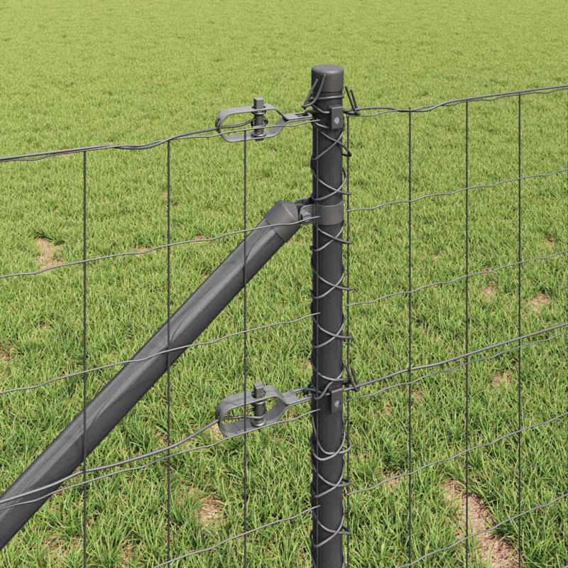 Ogrodzenie z słupkiem Szary 0,8 x 10 m Stal i PVC