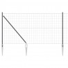 Ogrodzenie z słupkiem Szary 1 x 10 m Stal i PVC