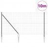 Ogrodzenie z słupkiem Szary 1 x 10 m Stal i PVC