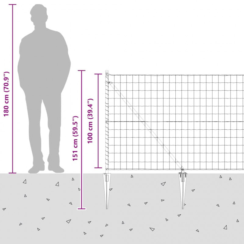 Ogrodzenie z słupkiem Szary 1 x 10 m Stal i PVC