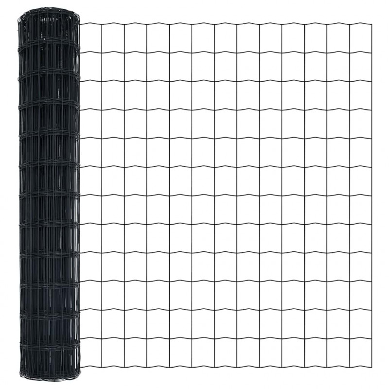 Ogrodzenie z słupkiem Szary 1,4 x 10 m Stal i PVC