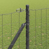 Ogrodzenie z słupkiem Szary 1,5 x 10 m Stal i PVC