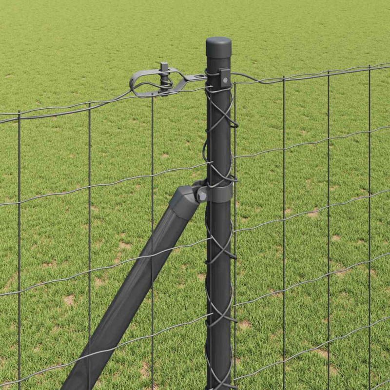 Ogrodzenie z słupkiem Szary 1,6 x 10 m Stal i PVC