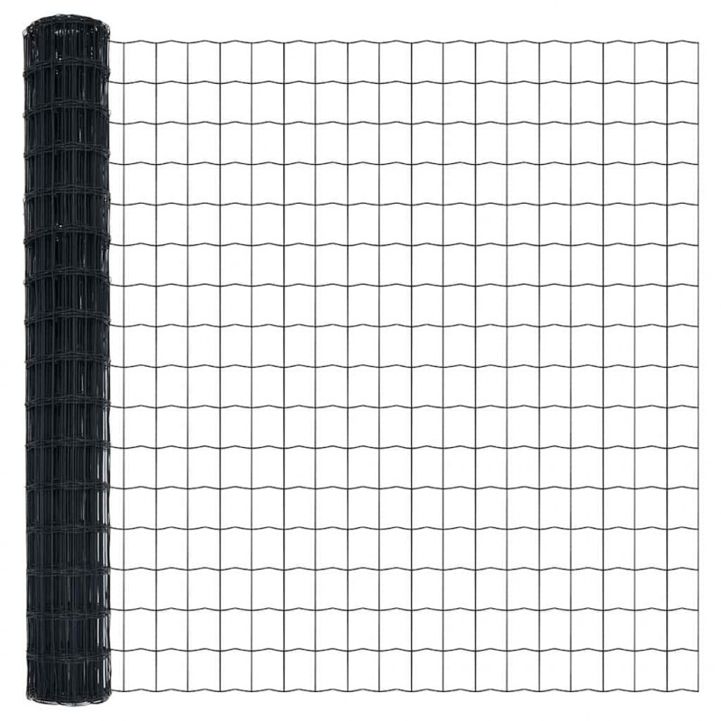 Ogrodzenie z słupkiem Szary 1,6 x 10 m Stal i PVC