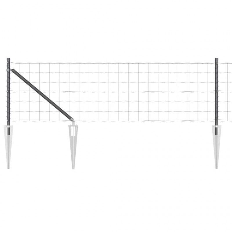 Ogrodzenie z słupkiem Szary 0,4 x 10 m Stal i PVC