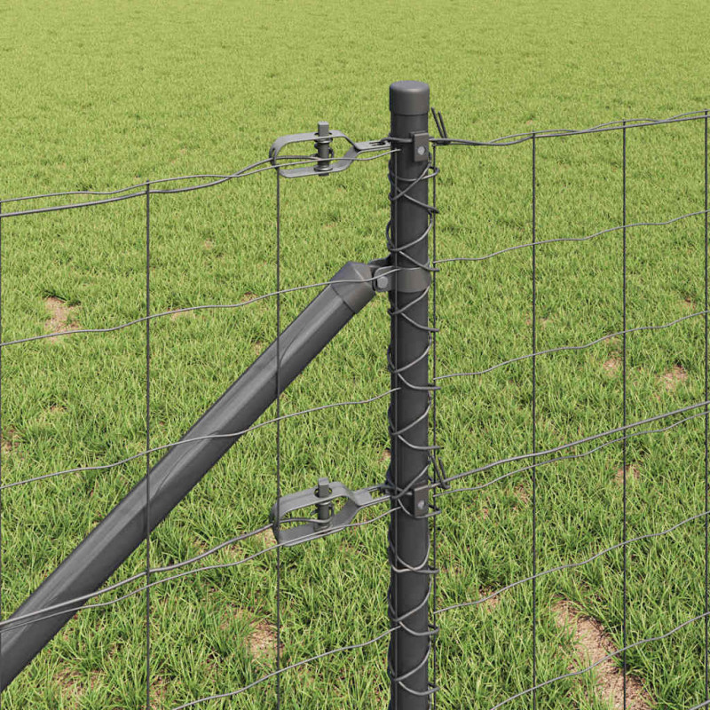 Ogrodzenie z słupkiem Szary 0,8 x 10 m Stal