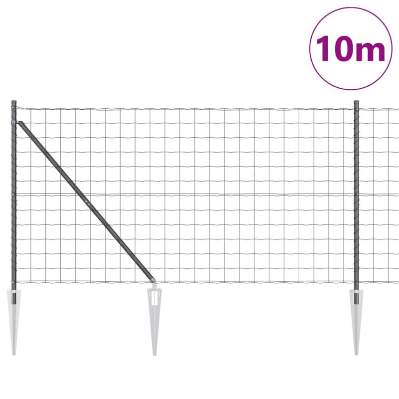 Ogrodzenie z słupkiem Szary 1,2 x 10 m Stal