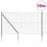 Ogrodzenie z słupkiem Szary 1,2 x 10 m Stal