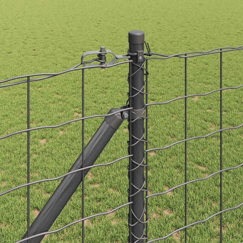 Ogrodzenie z słupkiem Szary 1,4 x 10 m Stal i PVC