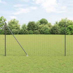 Ogrodzenie z słupkiem Szary 1,5 x 10 m Stal