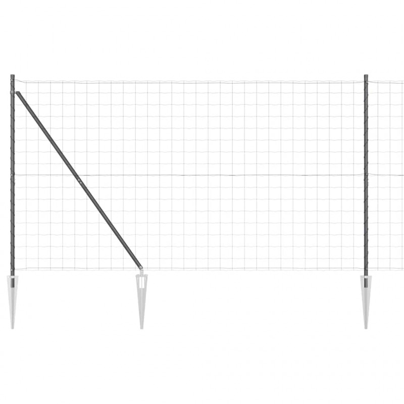 Ogrodzenie z słupkiem Szary 1,5 x 10 m Stal