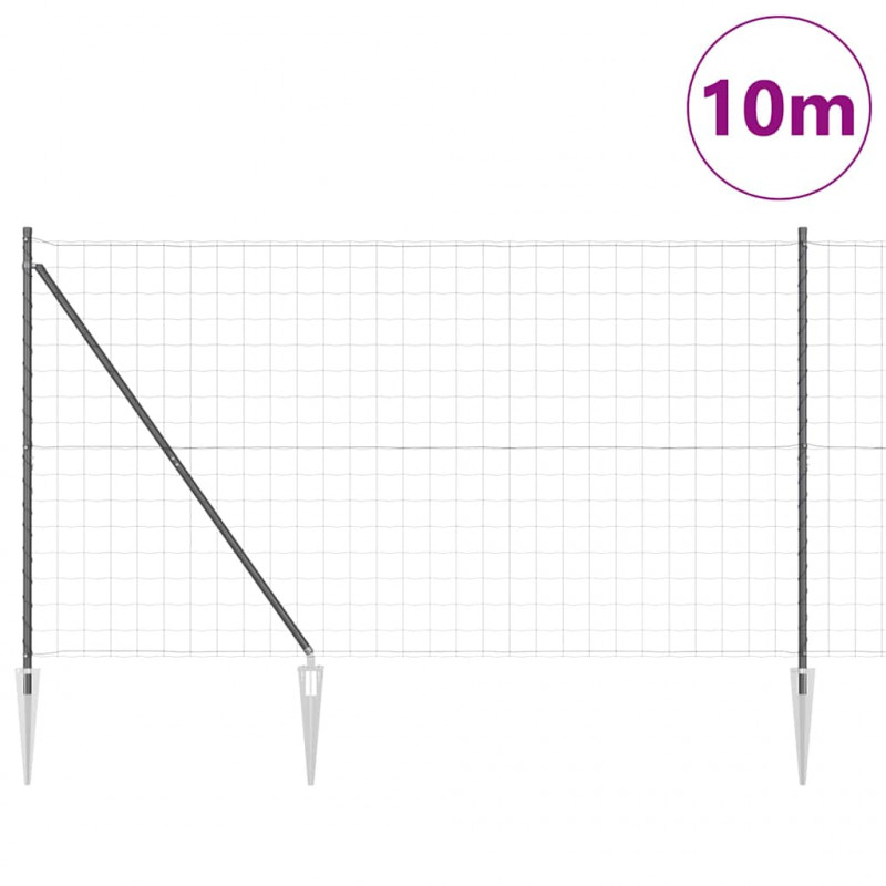 Ogrodzenie z słupkiem Szary 1,5 x 10 m Stal