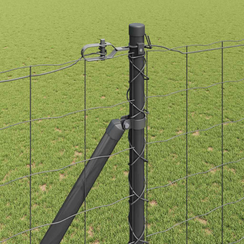 Ogrodzenie z słupkiem Szary 1,5 x 10 m Stal