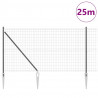 Ogrodzenie z słupkiem Szary 1,2 x 25 m Stal i PVC