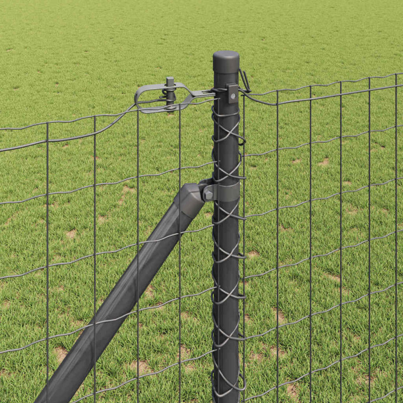 Ogrodzenie z słupkiem Szary 1,2 x 25 m Stal i PVC